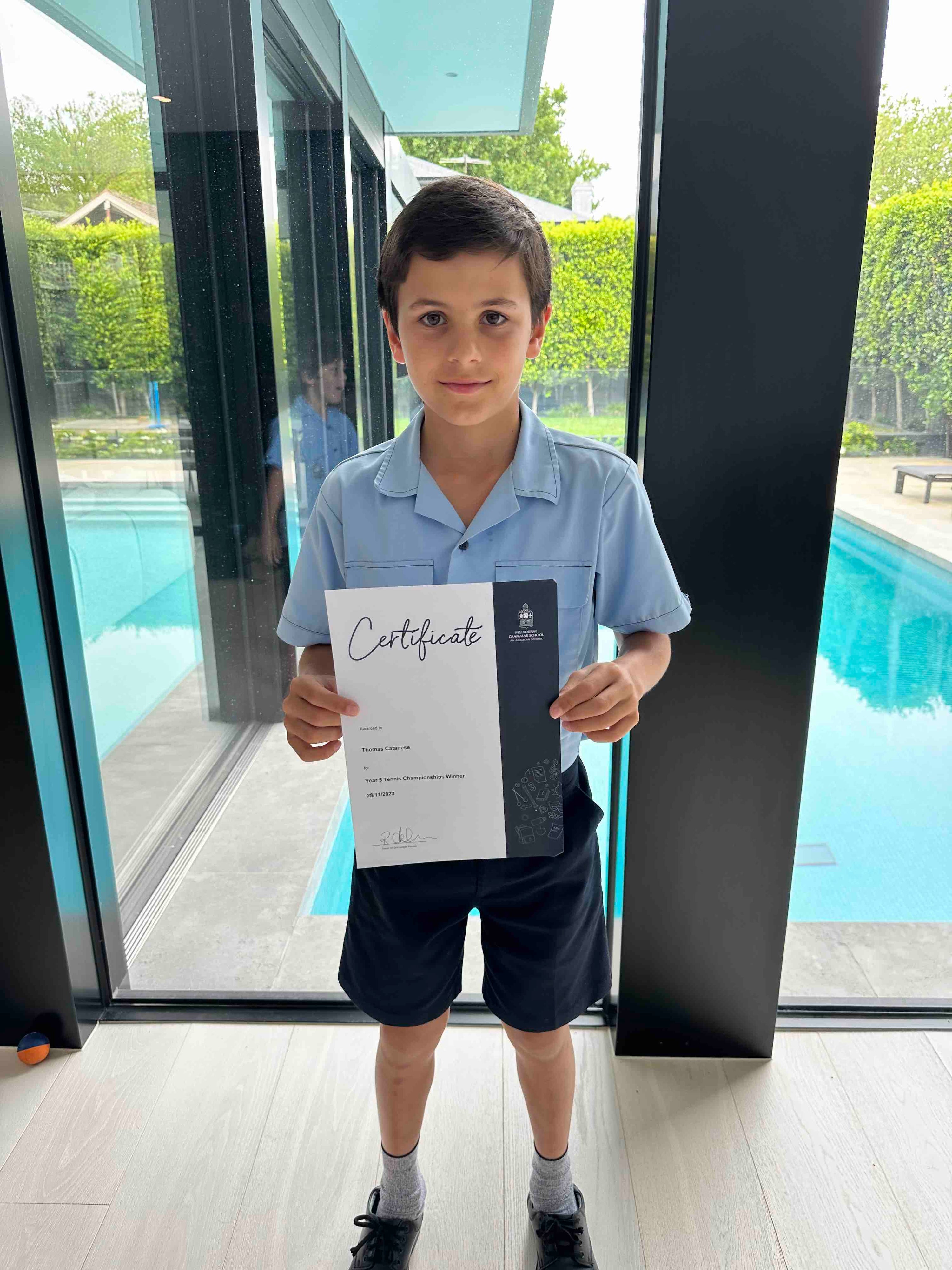 Melbourne Grammar School Tennis Champion